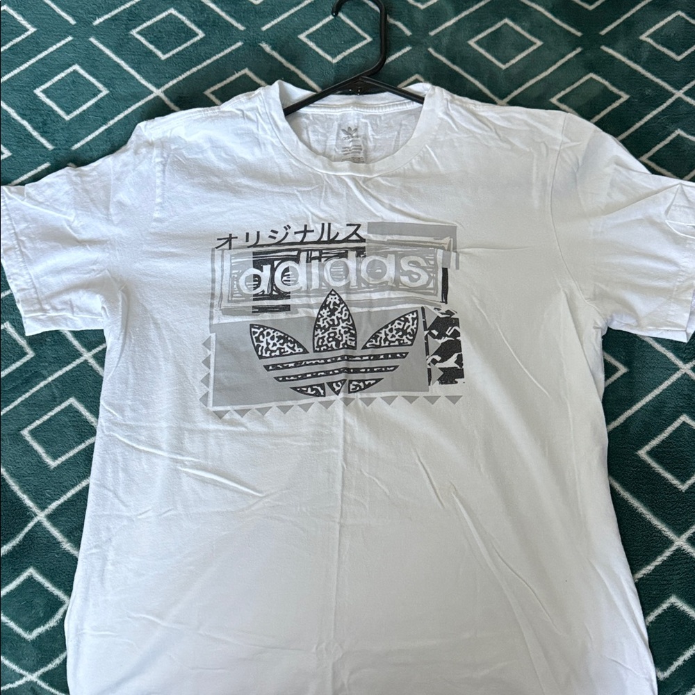 Adidas White Tee with Graphic Logo